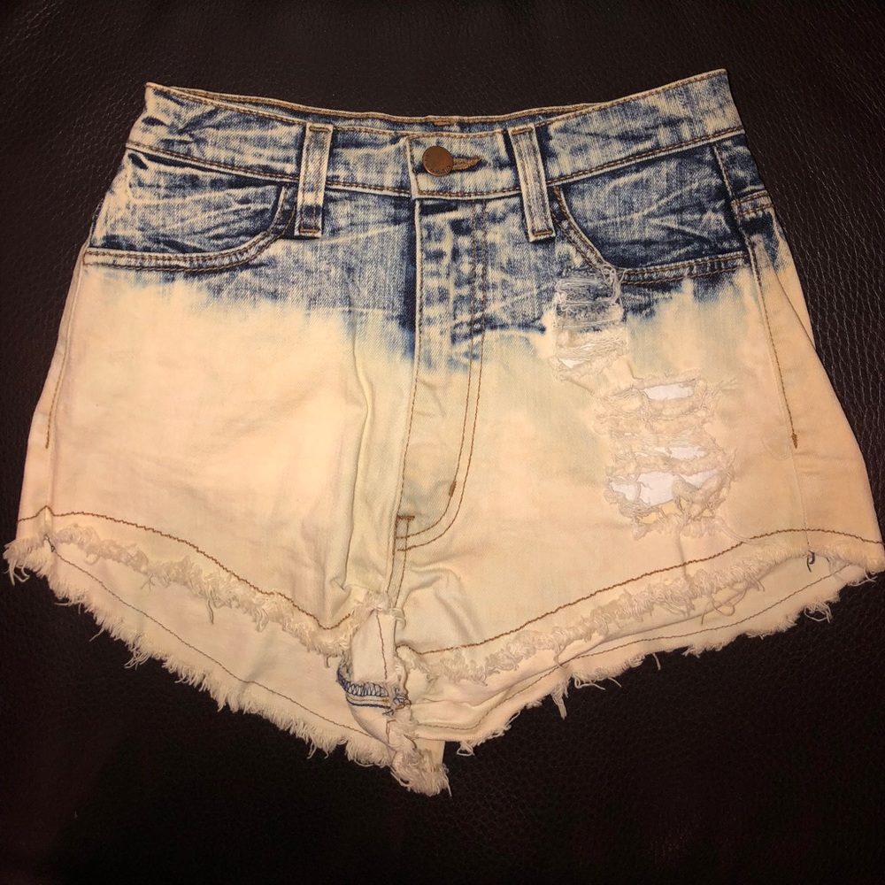Necessary Clothing - Ombré distressed jean shorts